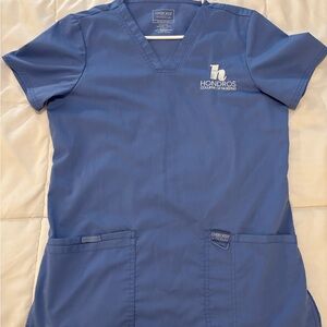 Cherokee, Hondros College, Scrub Top, Periwinkle, Light Blue, Size Small